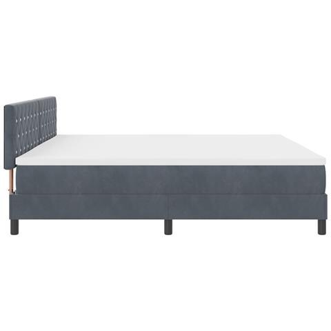Letto a Castello con Materasso Grigio Scuro 200x200 cm Velluto - Foto 9
