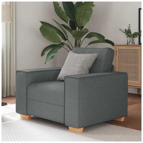 Poltrona Divano Grigio Scuro 60 cm Tessuto - Foto 2
