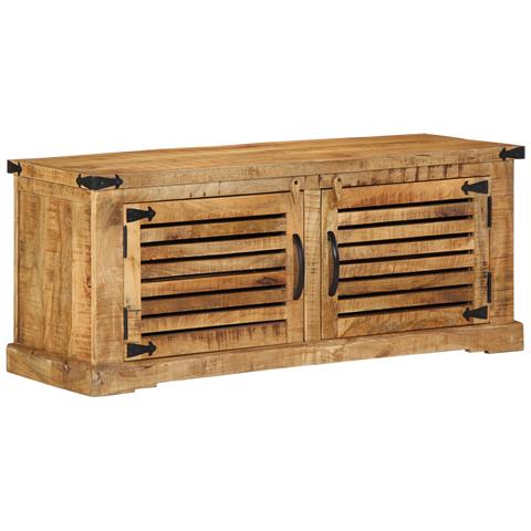 Panchina vitaXL 110x38x45 cm Legno Massello di Mango Grezzo - Foto 1