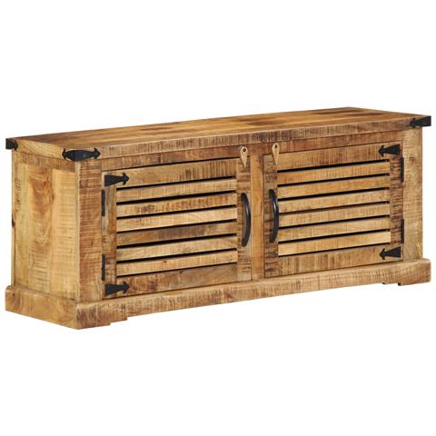 Panchina vitaXL 110x38x45 cm Legno Massello di Mango Grezzo - Foto 2