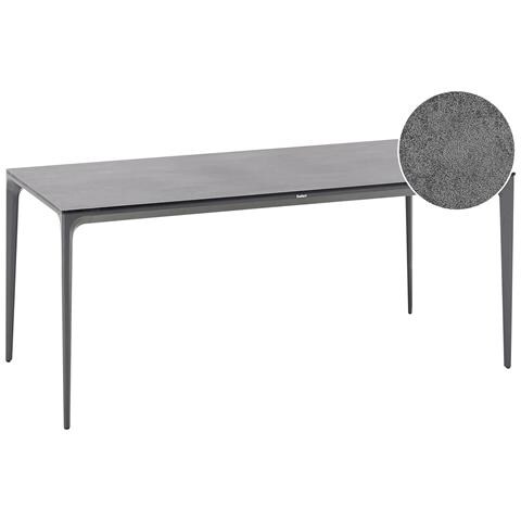 Tavolo Da Pranzo Da Giardino Sovareto 180 Cm 90 Cm Effetto Pietra Grigio Scuro - Foto 2