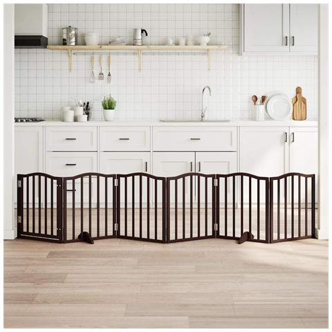 Cancello Cani Pieghevole Rovere Marrone 6 Pannelli 300cm Pioppo - Foto 2