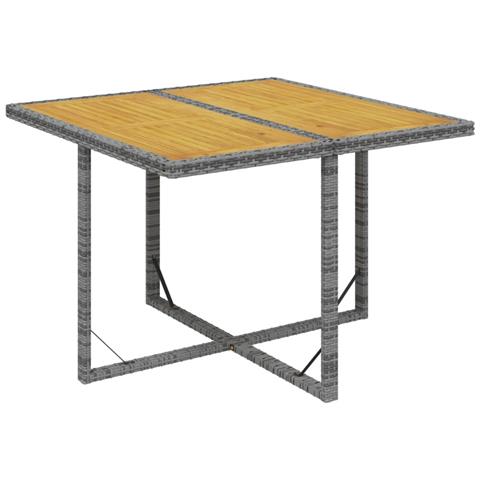 Set Pranzo da Giardino 9 pz con Cuscini in Polyrattan Grigio - Foto 9