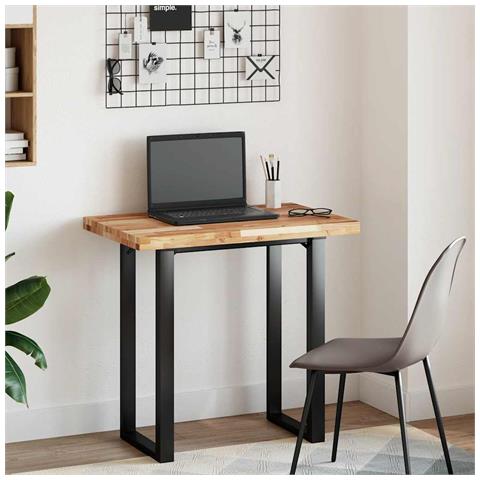 Piano Scrivania a Olio 100x50x4 cm Legno Massello Acacia - Foto 2