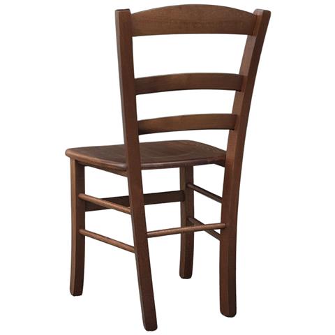 Sedia Paesana Da Sala Da Pranzo In Tinta Noce Scuro Con Seduta In Legno Massello - Foto 6