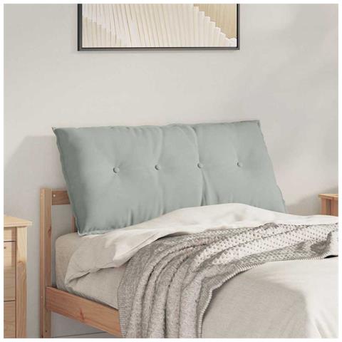 Cuscino per Schiena Grigio chiaro 100 x 50 cm Tessuto in Cords - Foto 2