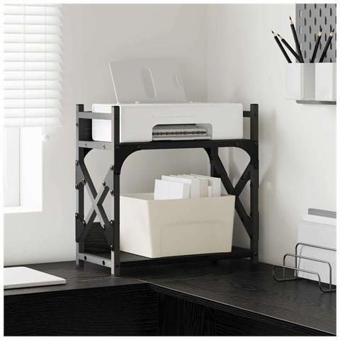 Supporto per Stampante Rovere Nero 40 x 20 x 40 cm - Foto 2