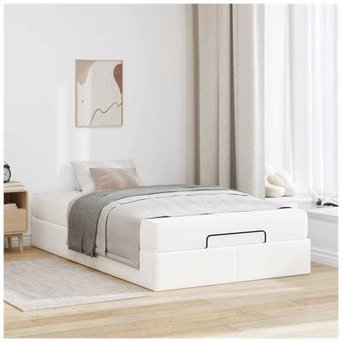 Struttura del letto Bianco Puro 120 x 200 cm Pelle sintetica - Foto 2