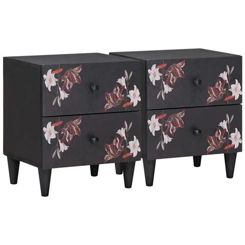 Comodino con cassetto 2 pcs Marrone 40 x 33,5 x 46 cm - Foto 1
