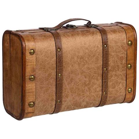 Valigia In Legno Marrone 38x23x13h Cm - Foto 1