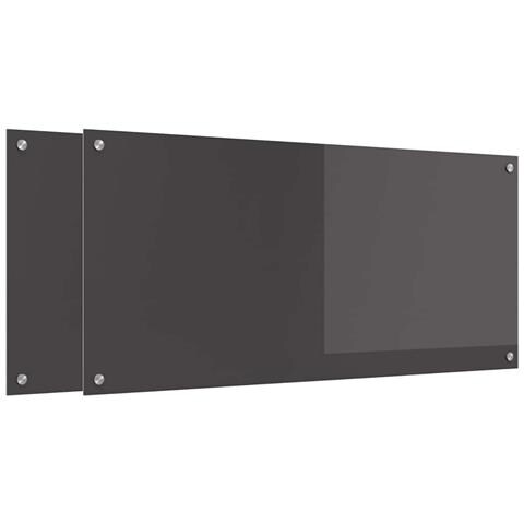 Rivestimento da Cucina 2 pcs Grigio scuro 110 x 50 cm - Foto 1