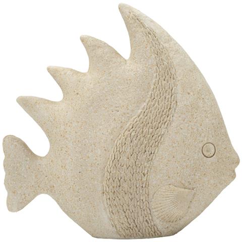 Scultura Pesce Sand In Resina Beige Effetto Sabbia - Foto 1