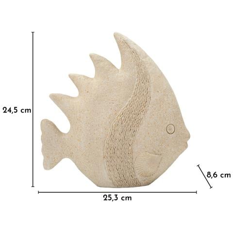 Scultura Pesce Sand In Resina Beige Effetto Sabbia - Foto 7