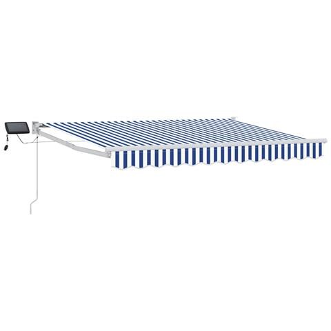 Tenda retrattile manuale con LED Blu e Bianco 3,5 x 2,5 m - Foto 1