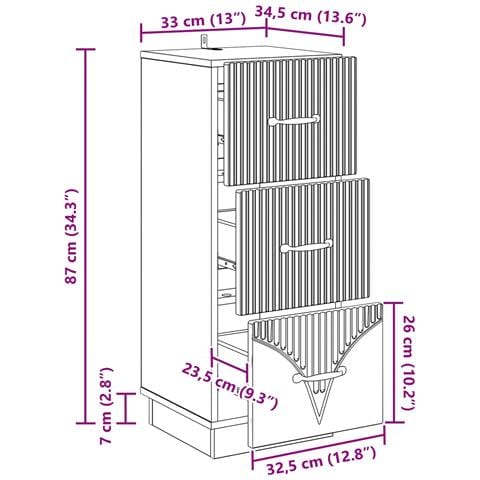 Mobile con Cassetti Rovere Artigianale 33 x 34,5 x 87 cm - Foto 9