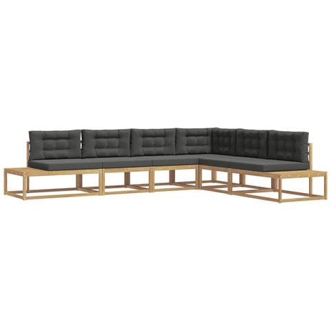 Set di divani da esterno Bianco 357 x 198,5 x 73 cm Poliestere - Foto 1