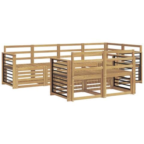 Set di divani da esterno 7 pcs Bianco 247 x 128,5 x 73 cm - Foto 1