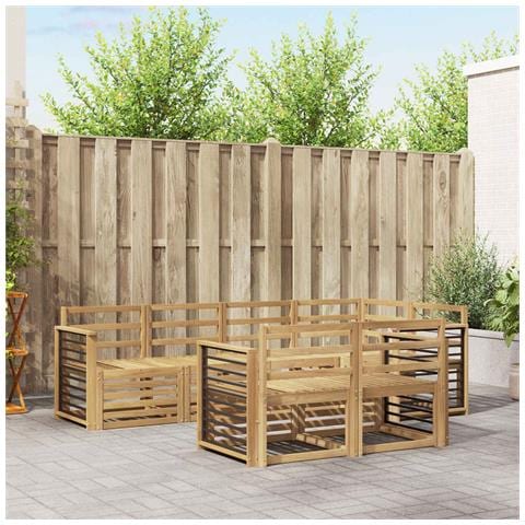 Set di divani da esterno 7 pcs Bianco 247 x 128,5 x 73 cm - Foto 2