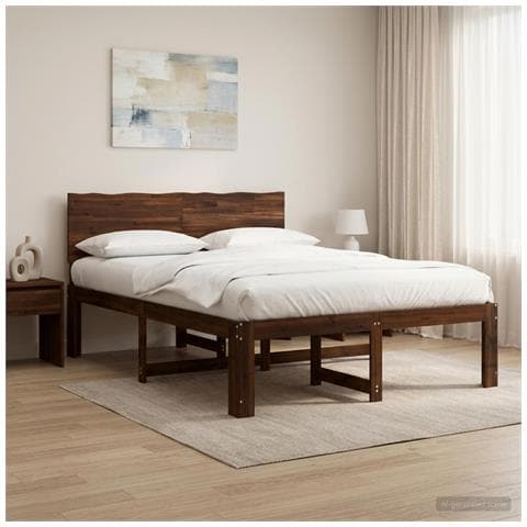 Letto matrimoniale con testiera ROSTOCK Marrone Scuro - Foto 2