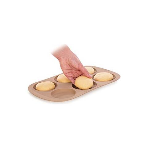 629518 Stampo Panini per Hamburger, Silicone, 36.9 x 21.6 x 1.8 cm, Nocciola - Foto 2