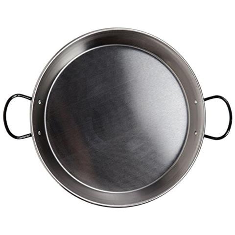 La Valenciana 30 Cm In Acciaio Lucidato A Induzione Compatibile Paella Pan Con Maniglie In Ceramica, Nero - Foto 1