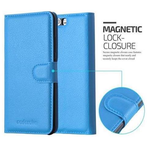 Custodia Compatibile Con Huawei P10 In Pastello Blu - Coperchio Protettiva Con Chiusura Magnetica, Funzione Stand E Tasca Per Le Carte - Foto 2