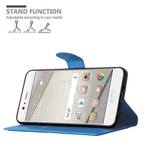 Custodia Compatibile Con Huawei P10 In Pastello Blu - Coperchio Protettiva Con Chiusura Magnetica, Funzione Stand E Tasca Per Le Carte - Foto 7
