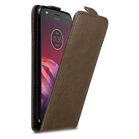 Custodia Compatibile Con Motorola Moto Z2 Play In Bruno Caffè - Coperchio Protettivo In Design Flip Con Chiusura Magnetica - Foto 1