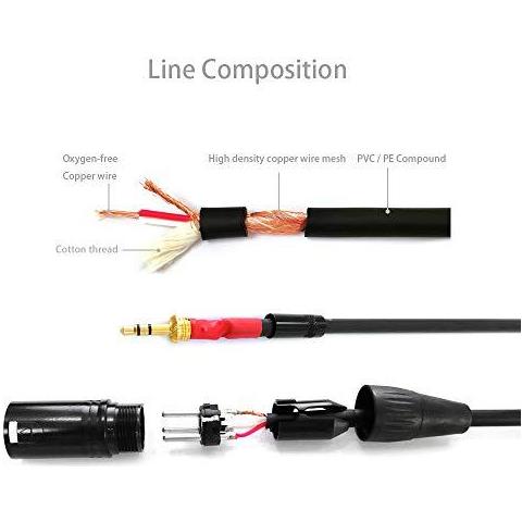 Xlr Al Cavo Del Microfono 35 Mm (18 Di Pollice) Trs Stereo Maschio A Xlr Maschio Collegamenti Audio Mic Via Cavo Adatto Per Ipod Telefono Mobile Altoparlanti Attivi Palcoscenico Dj (5 Metri 16 Piedi) - Foto 4