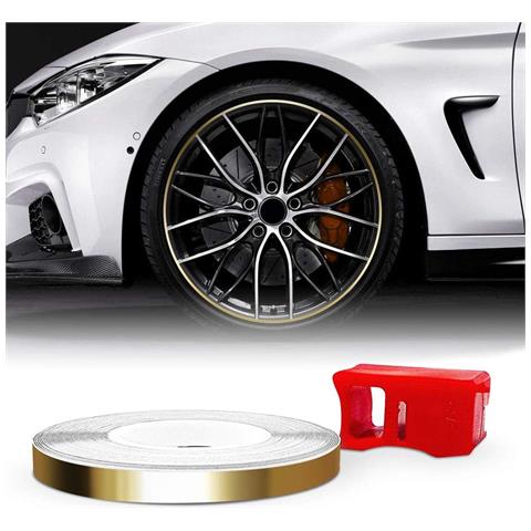 Wheel Trim Strisce Adesive Special Per Cerchi Auto Con Applicatore, Oro Gloss, 5 Mm X 6 Mt - Foto 1