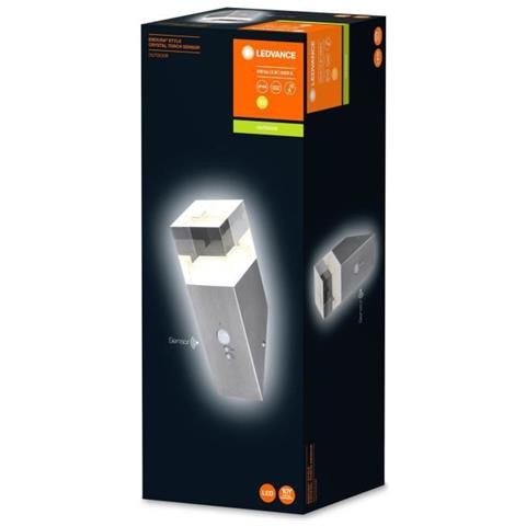 Endura Style Crystal Torcia Sensor Applique Da Esterno 5w = 400lm - Acciaio Inossidabile - Foto 1