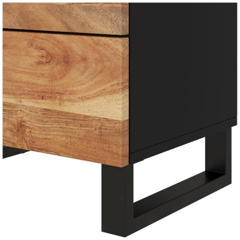 Comodino 50x33x62 Cm Legno Massello Acacia E Legno Multistrato - Foto 2