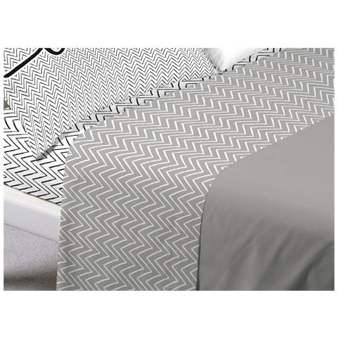 Completo Lenzuola Letto In 100% Cotone Made Italy Disegno Happy Gi Francese Love You - Foto 2