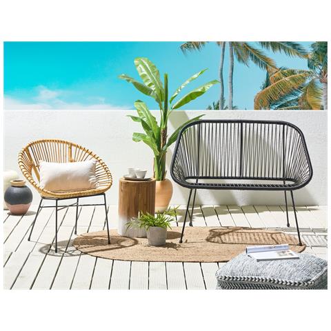 Panchina Da Giardino Acapulco Ii 113 Cm Nero - Foto 1