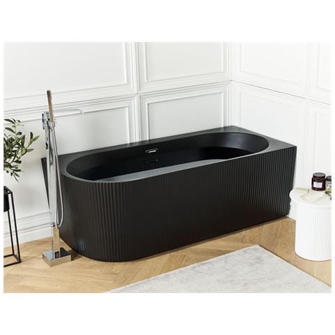 Vasca Da Bagno Angolare Gocta Lato Sinistro 170 X 80 Cm Nero - Foto 1
