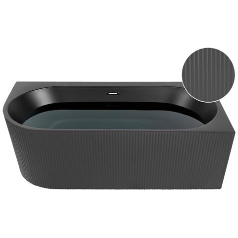 Vasca Da Bagno Angolare Gocta Lato Sinistro 170 X 80 Cm Nero - Foto 9