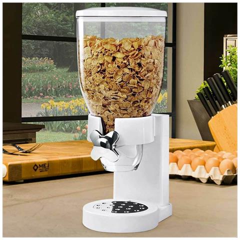 Dispenser Cereali Singolo Contenitore Dosatore Distributore Storage Pasta Bianco - Foto 1