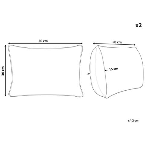 Set Di 2 Cuscini Zaleya Cotone 30 X 50 Cm Bianco Trama Floreale - Foto 14