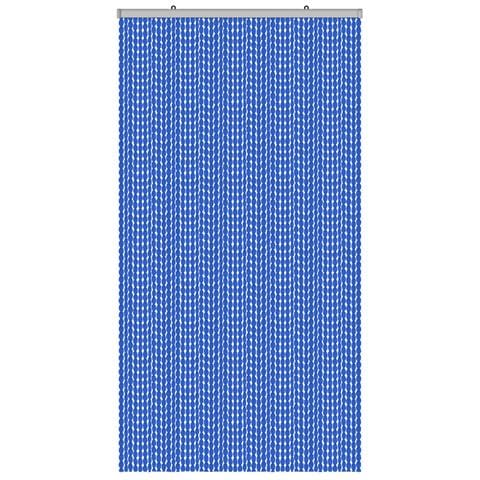 Tenda Antimosca Antirumore Caduta Pannello Porta Finestra Casa Pon Pon Vari Colori 100x220 Blu - Foto 1