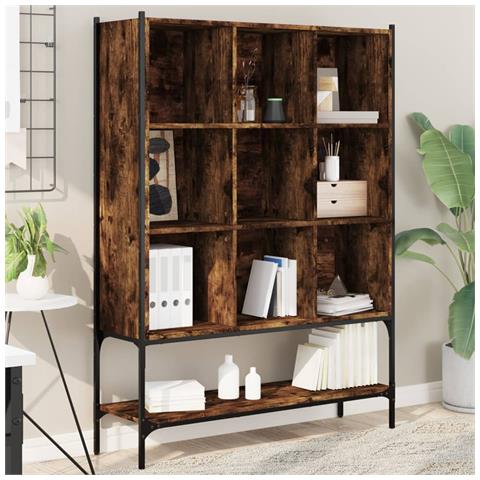 Libreria Rovere Fumo 102x30x141,5 Cm In Legno Multistrato - Foto 1