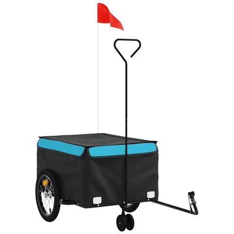 Rimorchio Da Bici Nero E Blu 45 Kg In Ferro - Foto 2