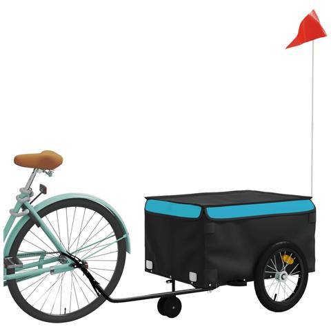 Rimorchio Da Bici Nero E Blu 45 Kg In Ferro - Foto 3