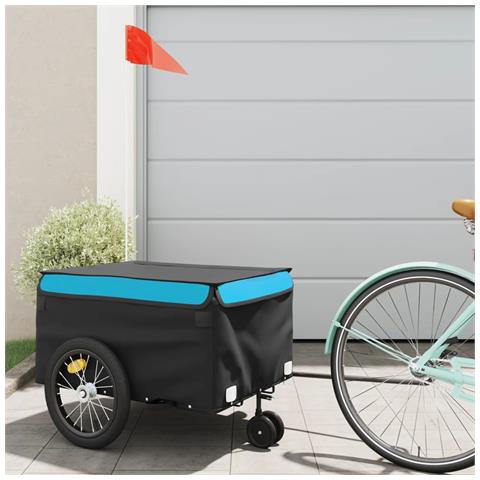Rimorchio Da Bici Nero E Blu 45 Kg In Ferro - Foto 1