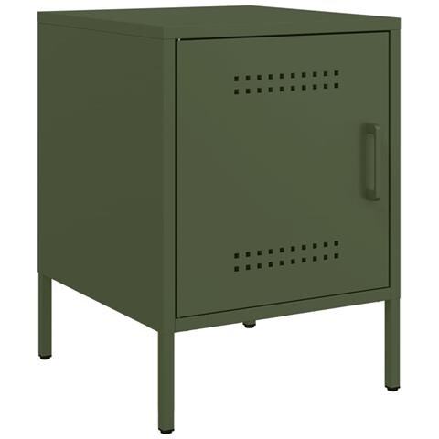 Comodino Verde Oliva 36x39x50,5 Cm In Acciaio - Foto 1
