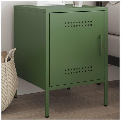 Comodino Verde Oliva 36x39x50,5 Cm In Acciaio - Foto 10