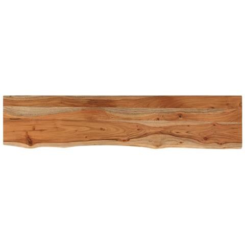 Mensola Muro 110x20x2,5cm Rettangolare Legno Acacia Bordi Vivi - Foto 2