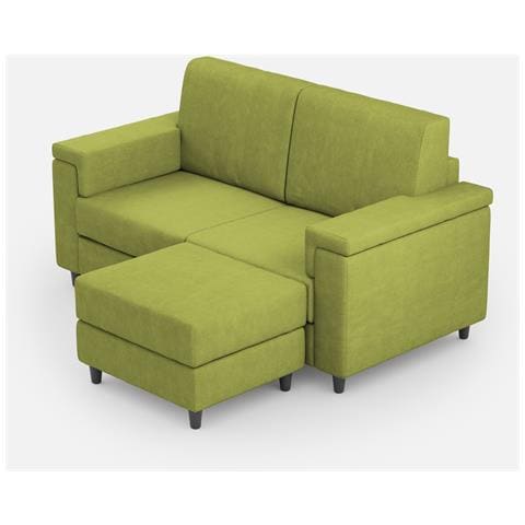 Divano Marrak 2 Posti (due Sedute Da 60cm) + Pouf Misure Esterne L. 148 P. 155 Colore Verde - Foto 1