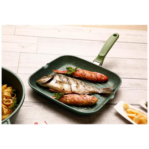 Bistecchiera Dr. Green - Verde - Alluminio Pressofuso - 26x26x4,5 Cm - Foto 2