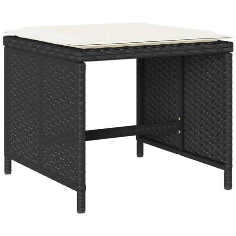 Set da Pranzo da Giardino 17 pz con Cuscini Nero in Polyrattan - Foto 2