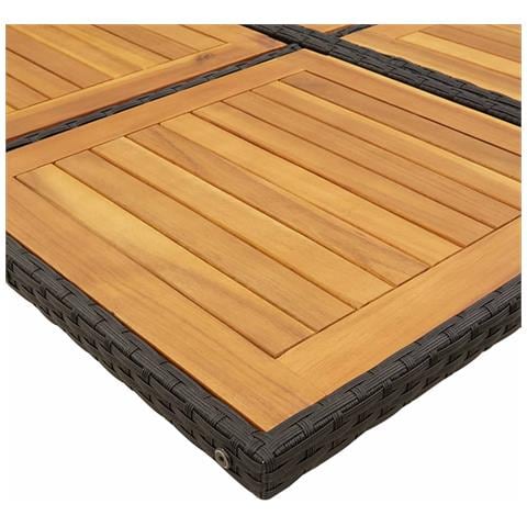 Set da Pranzo da Giardino 17 pz con Cuscini Nero in Polyrattan - Foto 10
